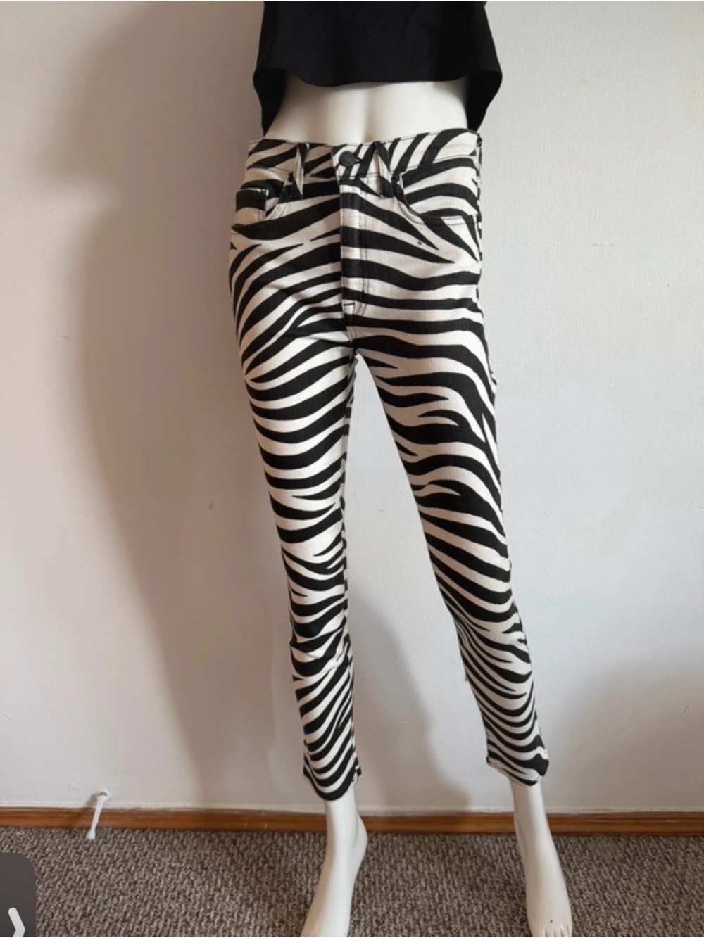 Nili Lotan Zebra-Print Skinny Jeans - Black & White